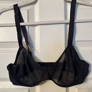 SKIMS Black Sheer Underwire Bra 34C never worn